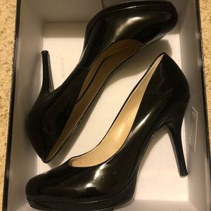 Nine West black platform heels